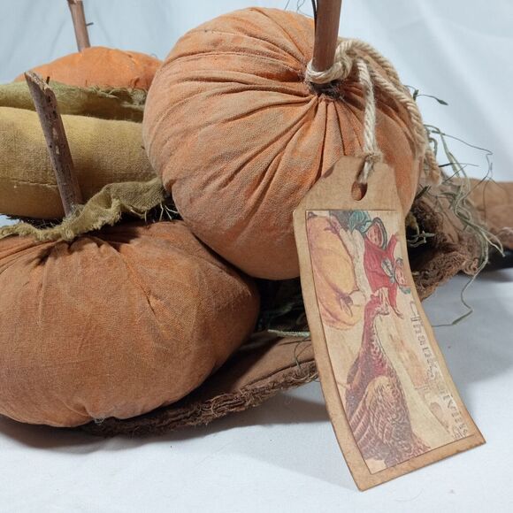 Cornucopia Horn Of Plenty Basket Thanksgiving Handmade Fabric Table Wall Mount - Picture 9 of 16